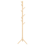 Standing Coat Rack with 8 Hooks Wooden Coat Stand Tree Shape for Hallway Entryway Bedroom 40x40x165 cm Natural