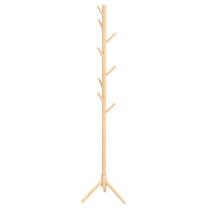 Standing Coat Rack with 8 Hooks Wooden Coat Stand Tree Shape for Hallway Entryway Bedroom 40x40x165 cm Natural