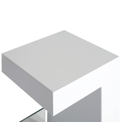 Tabletop Bioethanol Fireplace 2000W in Stainless Steel Odorless with Glass 78 x 25 x 58 cm White