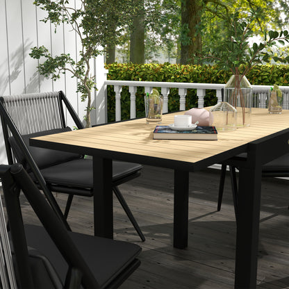 Garden Table Dining Table for 6 People Patio Table Expandable Balcony Table up to 70 kg Load Capacity Aluminum Yellow 81/162 x 80 x 75 cm