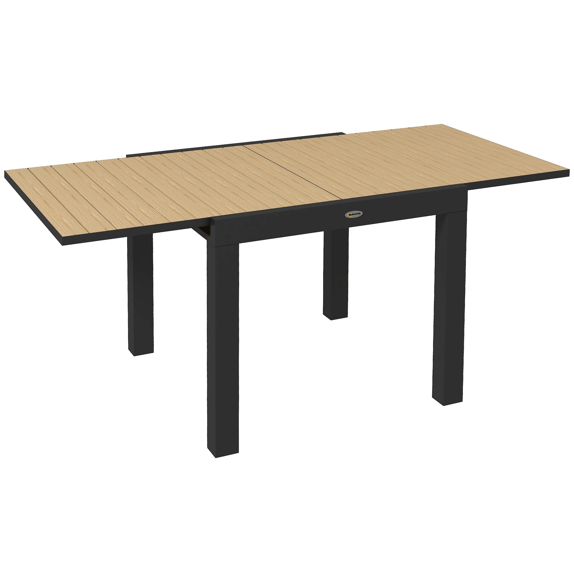 Garden Table Dining Table for 6 People Patio Table Expandable Balcony Table up to 70 kg Load Capacity Aluminum Yellow 81/162 x 80 x 75 cm
