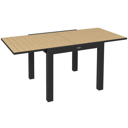 Garden Table Dining Table for 6 People Patio Table Expandable Balcony Table up to 70 kg Load Capacity Aluminum Yellow 81/162 x 80 x 75 cm