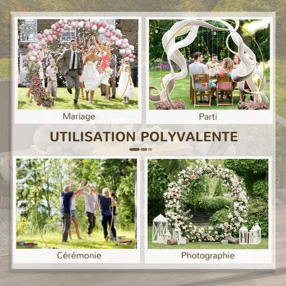 Golden Steel Wedding Balloon Arch for Climbing Plants for Wedding, Anniversary, Ceremony, and Banquet