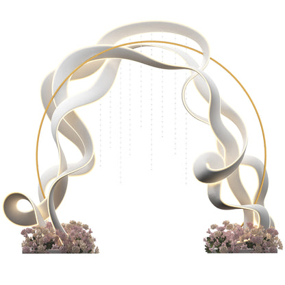 Golden Steel Wedding Balloon Arch for Climbing Plants for Wedding, Anniversary, Ceremony, and Banquet