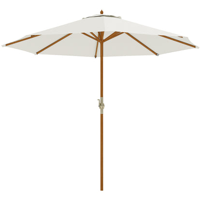 Wooden Sun Umbrella Wooden Umbrella Garden Umbrella Balcony Umbrella 2.5m Cream