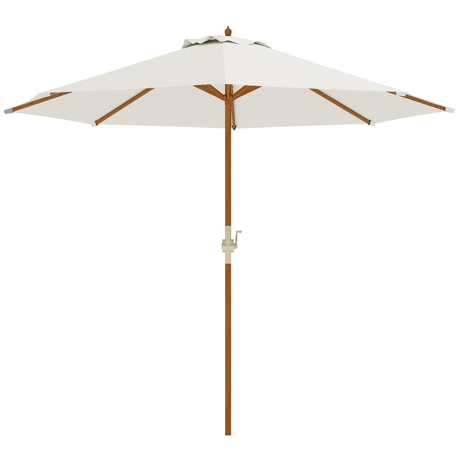 Wooden Sun Umbrella Wooden Umbrella Garden Umbrella Balcony Umbrella 2.5m Cream