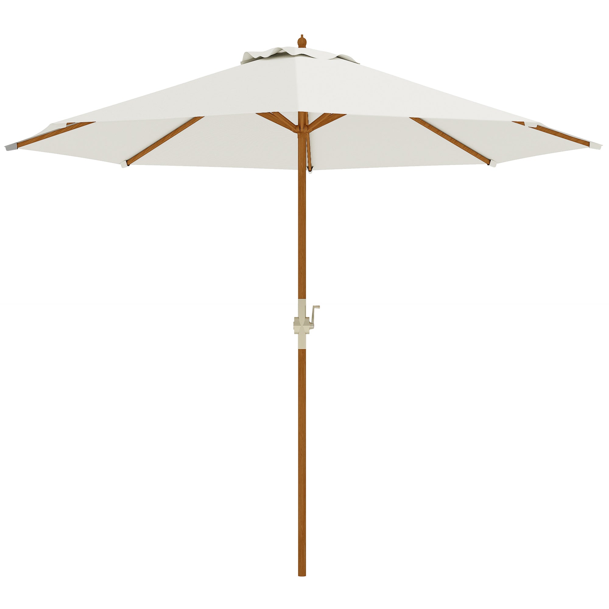 Wooden Sun Umbrella Wooden Umbrella Garden Umbrella Balcony Umbrella 2.5m Cream