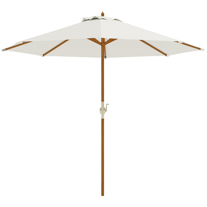 Wooden Sun Umbrella Wooden Umbrella Garden Umbrella Balcony Umbrella 2.5m Cream