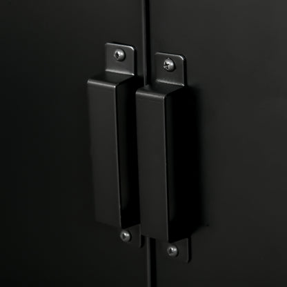 Filing Cabinet Metal Cabinet Multipurpose Cabinet with Magnetic Louver Double Door Adjustable Shelf Office Cabinet Storage Cabinet for Study Living Room 75 x 33 x 110 cm Black