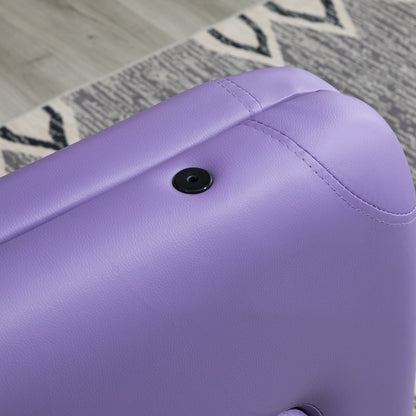 Folding Massage Table 210x81 cm Professional Beauty Bed with Removable Headrest 2 Zones Handle and Wooden Frame with Adjustable Height and Purple Carrying Bag