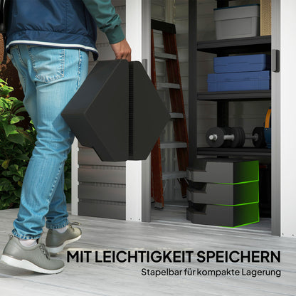 Umbrella Stand 4-Piece Umbrella Weight Wood-look, Cantilever Umbrella Stand, Ground Cross Fillable with Sand/Water up to 20/15 kg Cantilever Umbrella Stand Weights Umbrella Base HDPE Black