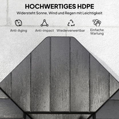 Umbrella Stand 4-Piece Umbrella Weight Wood-look, Cantilever Umbrella Stand, Ground Cross Fillable with Sand/Water up to 20/15 kg Cantilever Umbrella Stand Weights Umbrella Base HDPE Black