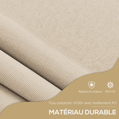 Self-supporting manual awning retractable sun protection 3.5L x 1.2W x 2.1-3H m Adjustable tilt for balcony without drilling Metal Aluminum Polyester Sand