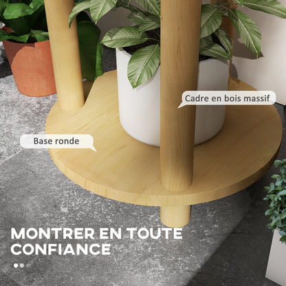 Wooden Plant Stand Pedestal 3-Tier Round Flower Shelves Flower Pot Stand 41L x 39W x 68H cm