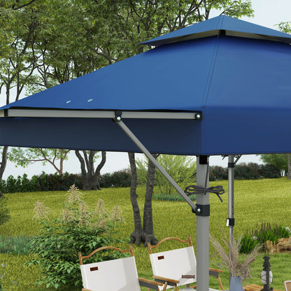 Pop-Up Garden Gazebo Folding Marquee 5 x 3m, Oxford Fabric with 2 Adjustable Walls, Easy to Assemble, Wheeled Transport Bag Included Blue
