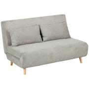 Sleeper Sofa, Folding Bed with Bed Function, Back Cushions, Upholstered Sofa with Adjustable Backrest, Velvet Look, 141 x 90 x 81 cm, Gray