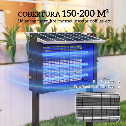 Electric Mosquito Lamp with LED Lights Electric Mosquito Killer 25W for Outdoor Effect 200 m² with Adjustable Panel Support UV Insect Repellent Lamp Flies Moths