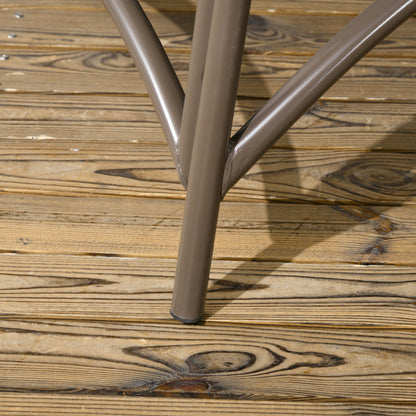 3 Piece Garden Chair Set, Wicker Chair with Folding Seat Basket, Coffee Table, Cushions, Lounge Chair for Terrace, Balcony, Steel, Sand