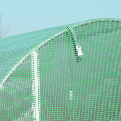 Greenhouse 500x200x205cm Film Greenhouse Tomato House with Door, 8 Windows, Film Tunnel Made of Galvanized Steel, PE, Stable Greenhouse Plant Tunnel, Including Ground Anchors & Ropes