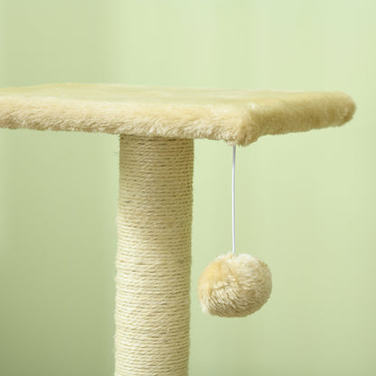Cat Tree 72 cm Cat Tower with Plush Balls, Sisal Posts, Platform, Scratching Board Multi-Level Cat Scratching Tree, Climbing Tree, for Medium-Sized Cats, Cream White