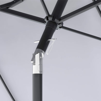 Double Garden Umbrella with 45° Tilt Crank and 3 Air Vents, Outdoor Umbrella in Steel and Polyester, 295x152x222 cm, Cream