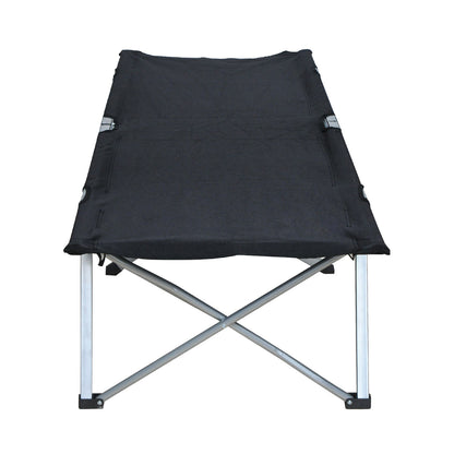 Camping Bed Folding Bed Cot Lounger incl. Bag 193x64x40cm (Black)