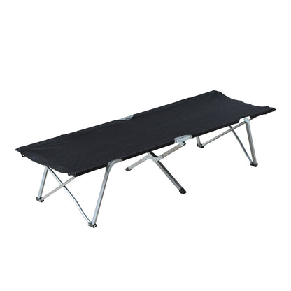 Camping Bed Folding Bed Cot Lounger incl. Bag 193x64x40cm (Black)