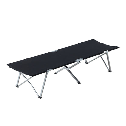 Camping Bed Folding Bed Cot Lounger incl. Bag 193x64x40cm (Black)