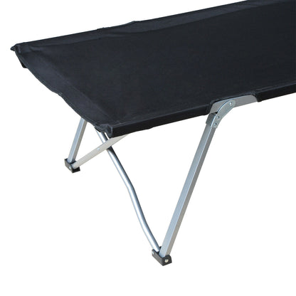 Camping Bed Folding Bed Cot Lounger incl. Bag 193x64x40cm (Black)