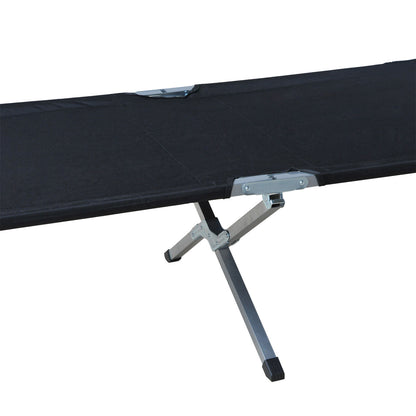 Camping Bed Folding Bed Cot Lounger incl. Bag 193x64x40cm (Black)
