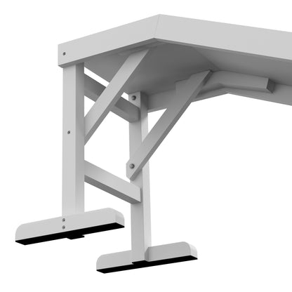 Wooden Dog Ramp Pet Ramp with Non-Slip Carpet for Small, Medium, and Large Dogs 152x40x50 cm White and Gray