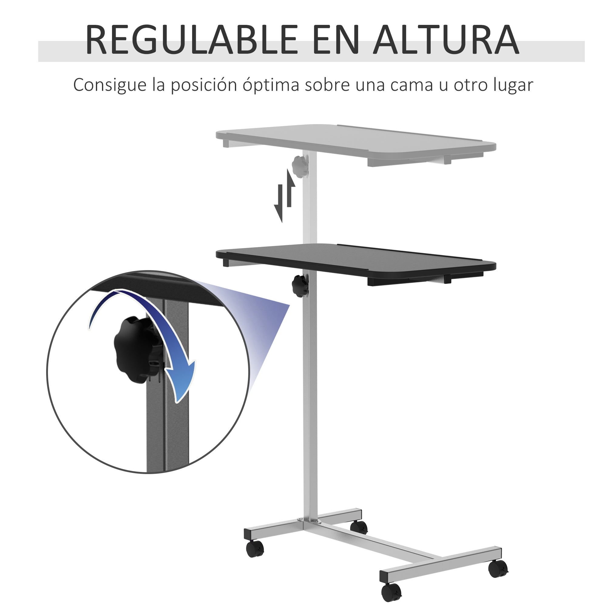 Side Table with Wheels Sofa Table with Adjustable Height and Metal Frame 44.5"x15.75"x30-39.4" Black and Silver