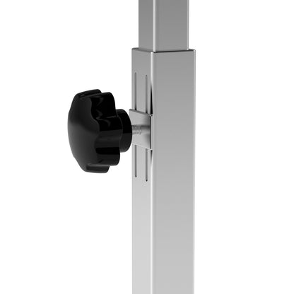 Side Table with Wheels Sofa Table with Adjustable Height and Metal Frame 44.5"x15.75"x30-39.4" Black and Silver