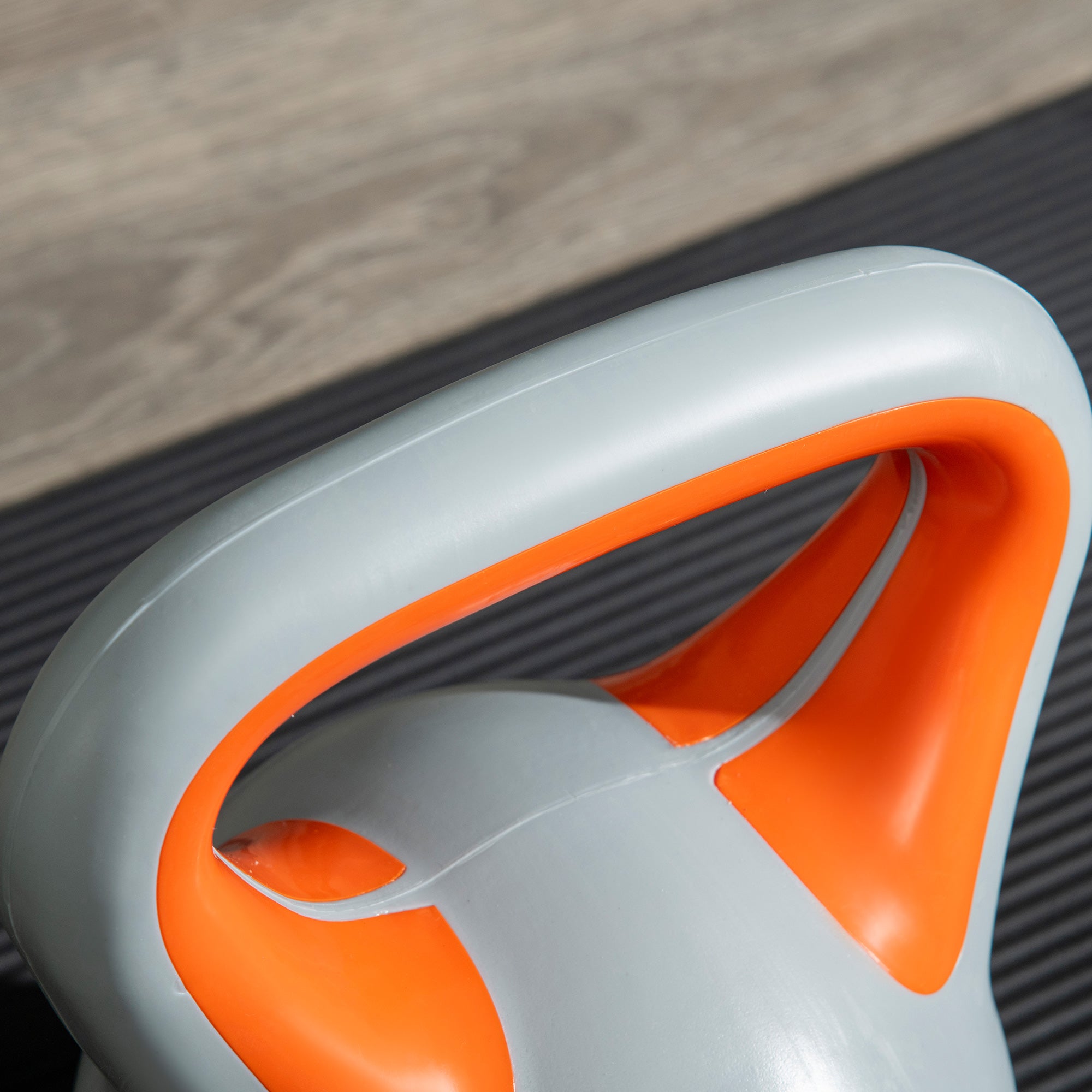 SPORTNOW 8 kg Kettlebell Russian Weight PU Coating and Sand Filling Wide Handle for Home Gym Bodybuilding Training 20x14x24 cm Orange and Gray
