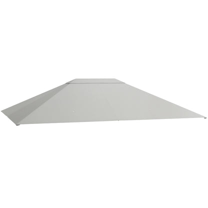 Replacement Roof for 4 x 3m Gazebo, Water-Resistant Pavilion Canopy with UV Protection 30+, Polyester Cover Replacement for Garden Gazebo, Polyester Fabric, 180 g/m², Light Grey