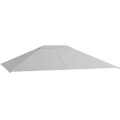 Replacement Roof for 4 x 3m Gazebo, Water-Resistant Pavilion Canopy with UV Protection 30+, Polyester Cover Replacement for Garden Gazebo, Polyester Fabric, 180 g/m², Light Grey