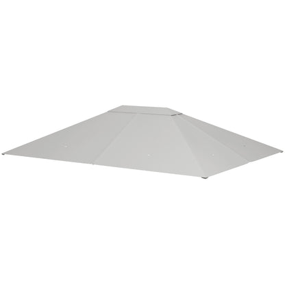 Replacement Roof for 4 x 3m Gazebo, Water-Resistant Pavilion Canopy with UV Protection 30+, Polyester Cover Replacement for Garden Gazebo, Polyester Fabric, 180 g/m², Light Grey
