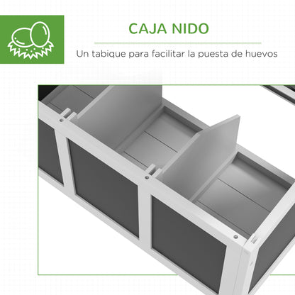 Wooden Chicken Coop 147x93.5x89.5 cm Outdoor Chicken Coop with Window Door Nest Removable Tray and Perches Cage for 1-6 Chickens Dark Gray