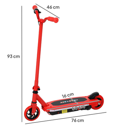 Electric Scooter for Kids 6-14 Years Electric Scooter Max. 10 km/h 80 W Motor Maximum Range 8 km Children's Electric Scooter with LED Lights Red Rear Brake