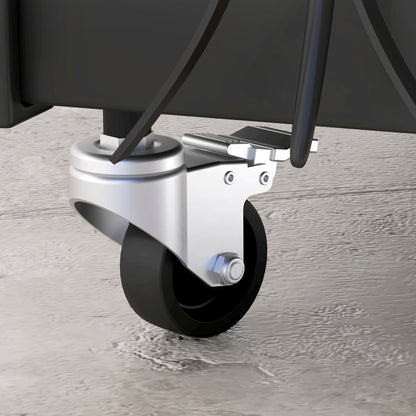 Firewood Rack 48 x 30 x 76 cm Log Rack with Wheels, Shovel, Broom, Poker, Tongs, Side Hooks, Firewood Rack for Outdoor, Indoor, Metal, Black