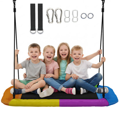 Adjustable Nest Swing 148 x 77 cm (58.3 x 30.3 in) – Up to 300 kg (661 lb) | Garden Hanging Swing with Adjustable Ropes, for Ages 3–8, Indoor & Outdoor, Multicolor