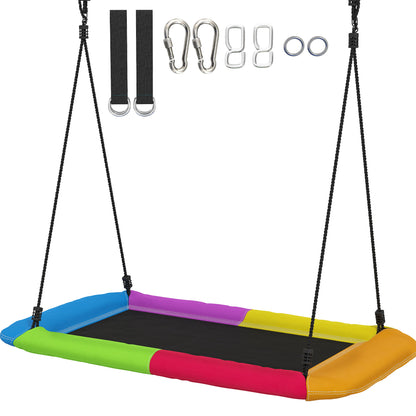 Adjustable Nest Swing 148 x 77 cm (58.3 x 30.3 in) – Up to 300 kg (661 lb) | Garden Hanging Swing with Adjustable Ropes, for Ages 3–8, Indoor & Outdoor, Multicolor