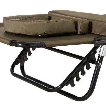 Folding Sun Lounger with Headrest, Reading Hole, 4-Position Reclining Sun Lounger in Oxford 600D, Outdoor Garden Lounger Camping Pool Terrace, 190x56x28cm, Brown