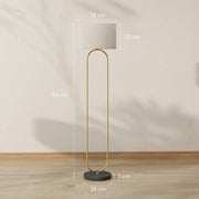 Floor Lamp Standing Lamp with Linen Lampshade E27 Socket Modern Style Floor Lamp with Foot Switch for Living Room and Bedroom 156 cm Golden and Black