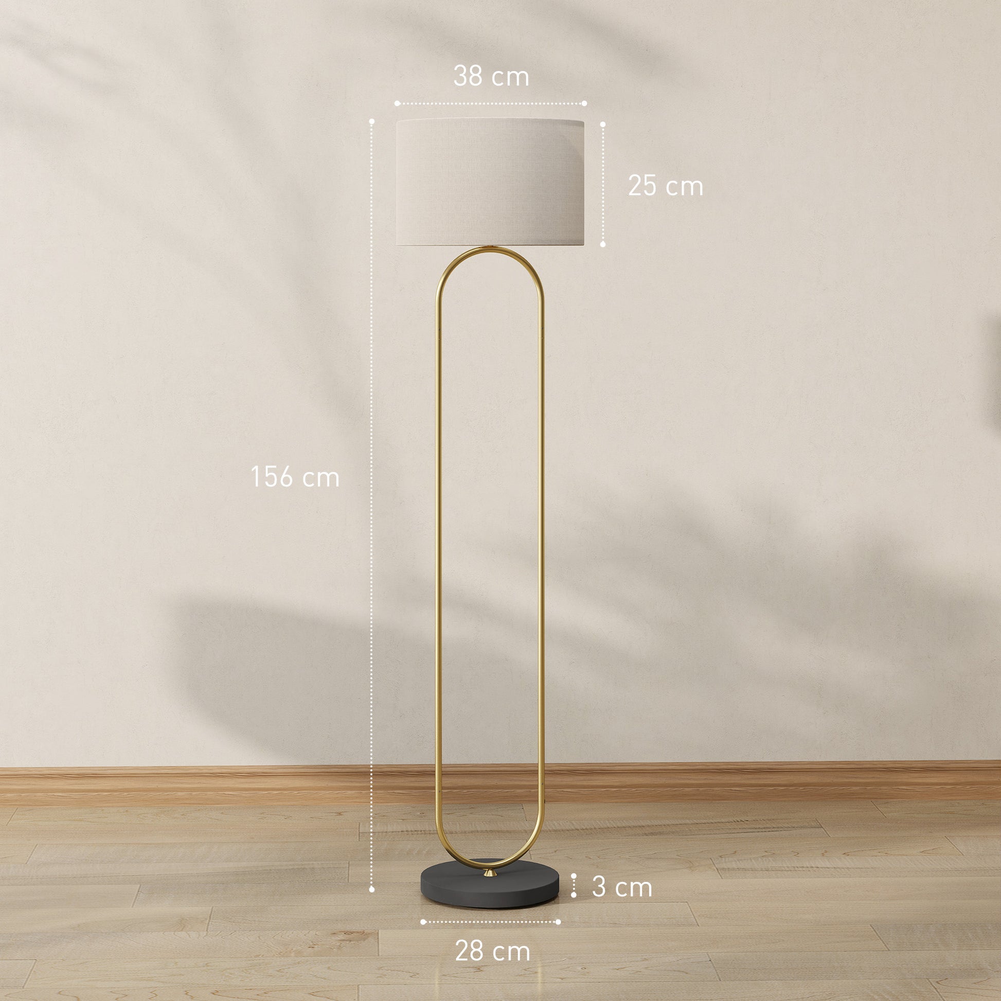 Floor Lamp Standing Lamp with Linen Lampshade E27 Socket Modern Style Floor Lamp with Foot Switch for Living Room and Bedroom 156 cm Golden and Black