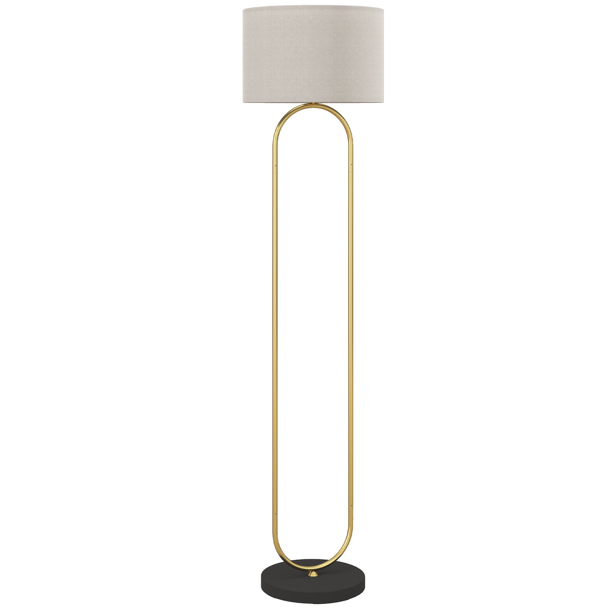 Floor Lamp Standing Lamp with Linen Lampshade E27 Socket Modern Style Floor Lamp with Foot Switch for Living Room and Bedroom 156 cm Golden and Black