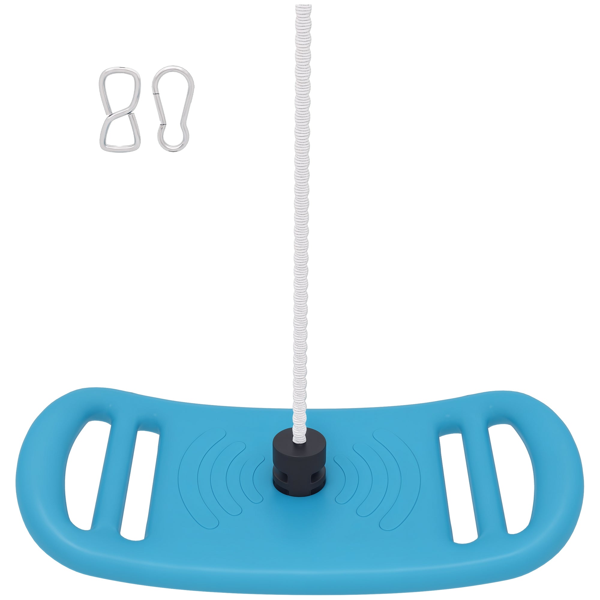 Children's Swing for Outdoor and Indoor, Indoor Swing Seat with Adjustable Rope, Carabiner, Max. 70 kg Load Capacity, for Children from 6 to 10 years old, Blue
