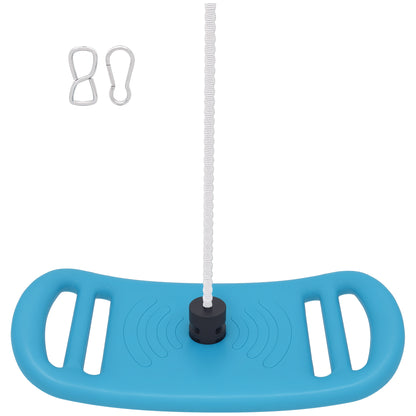 Children's Swing for Outdoor and Indoor, Indoor Swing Seat with Adjustable Rope, Carabiner, Max. 70 kg Load Capacity, for Children from 6 to 10 years old, Blue
