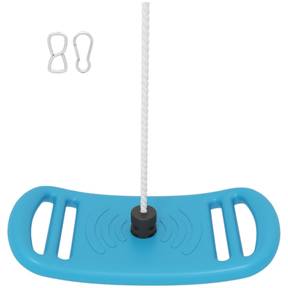 Children's Swing for Outdoor and Indoor, Indoor Swing Seat with Adjustable Rope, Carabiner, Max. 70 kg Load Capacity, for Children from 6 to 10 years old, Blue