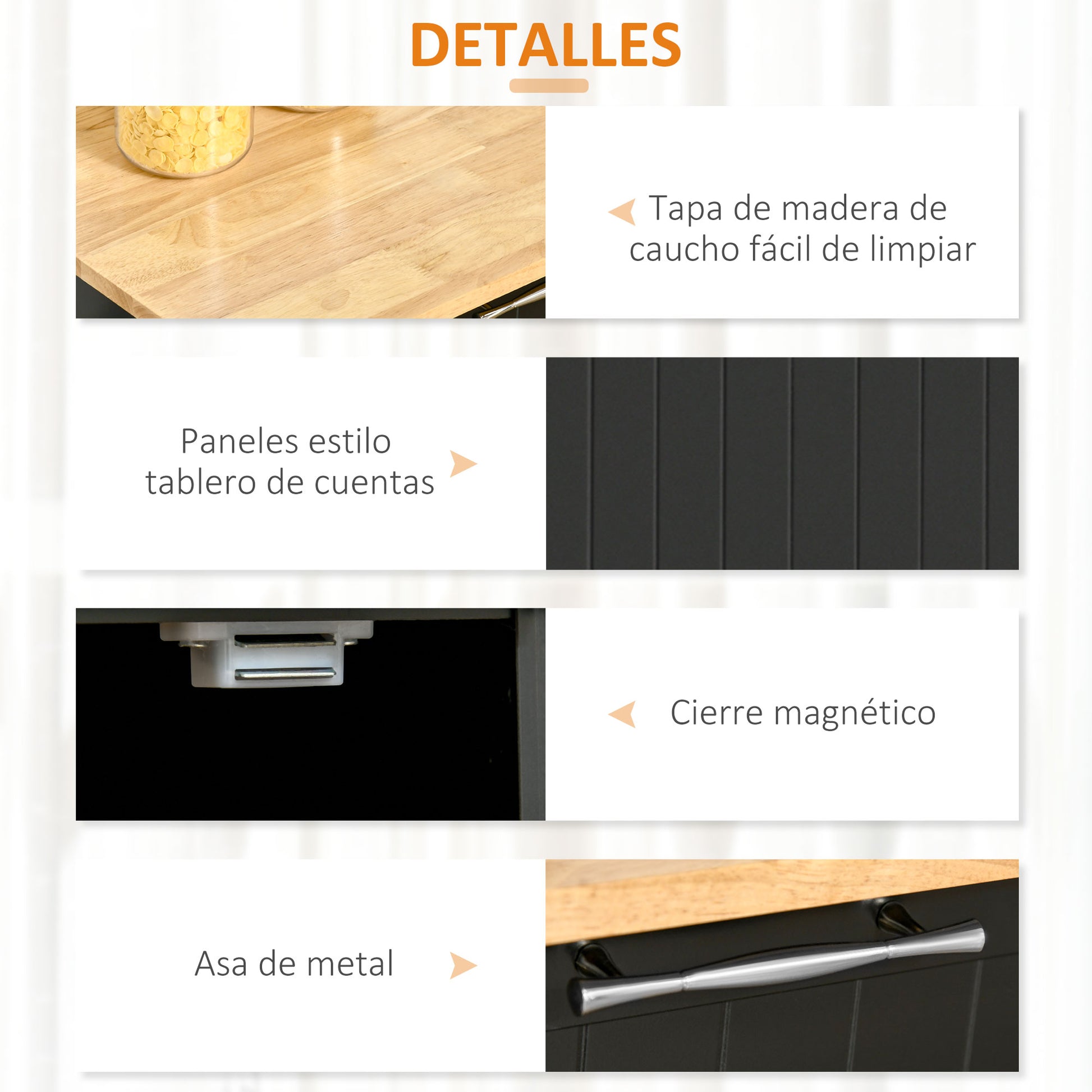 Kitchen Island Cart on Wheels Kitchen Trolley Kitchen Cabinet with 2 Doors 2 Drawers Towel Rack and Adjustable Shelf for Dining Room Living Room 104x46x91 cm Black